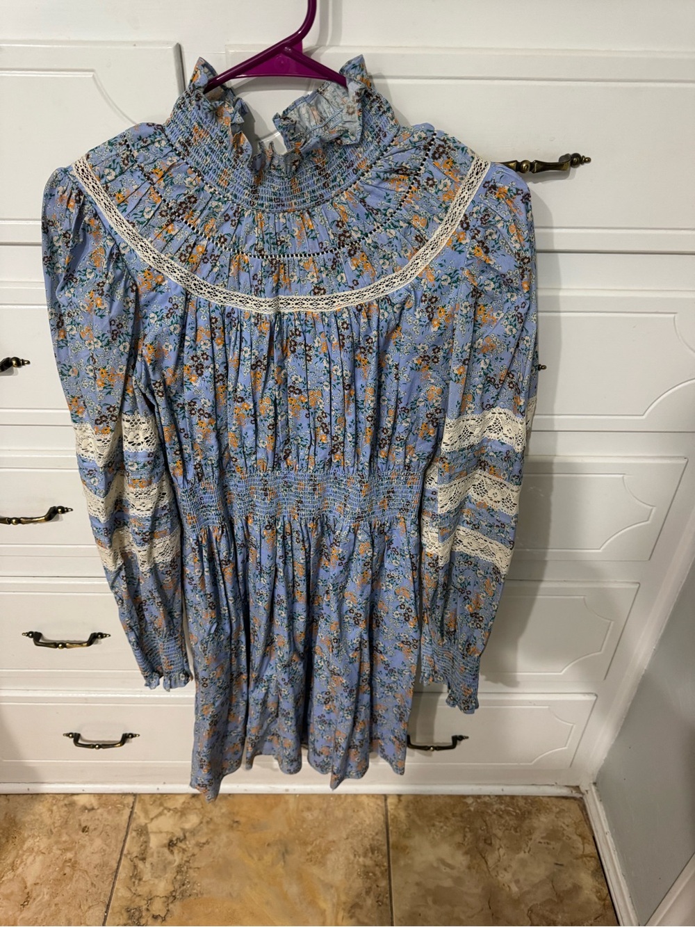 HUNTER BELL Light Blue Floral Blouse
